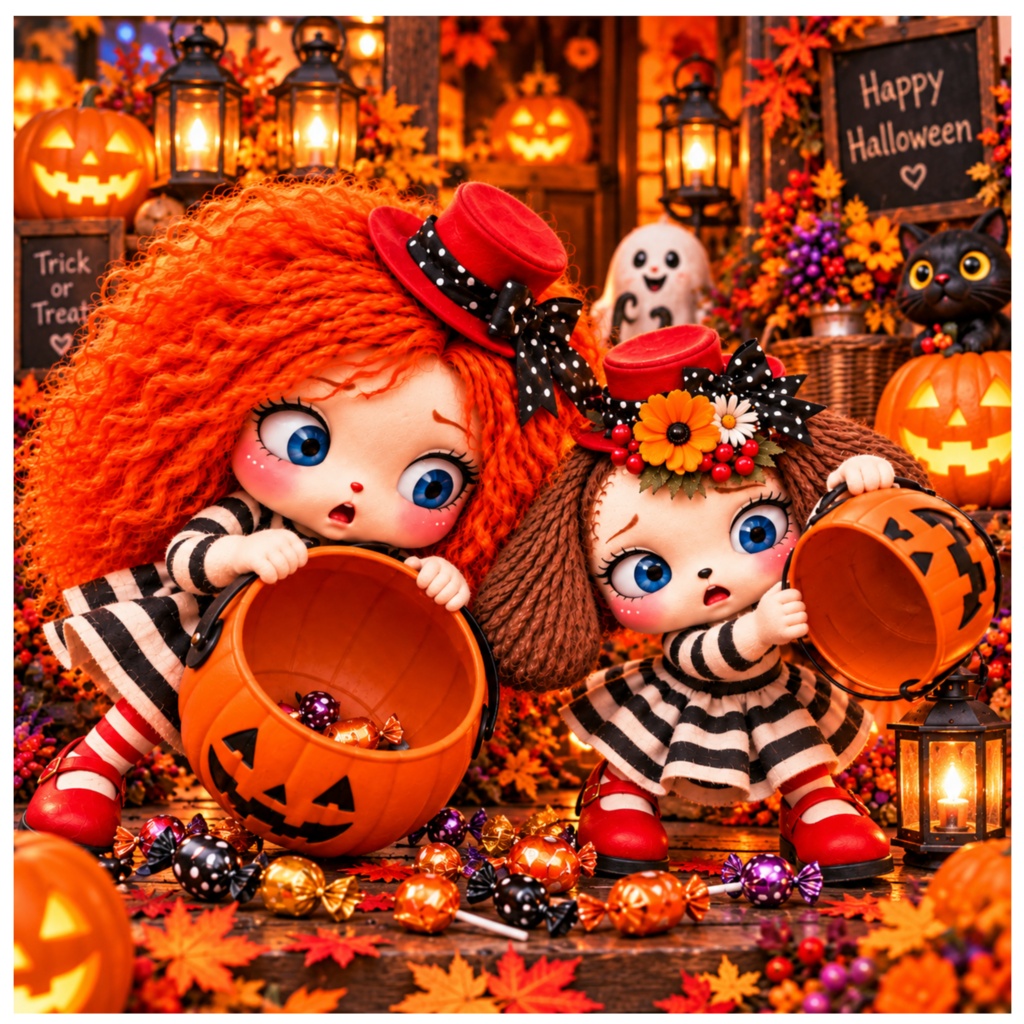 あずきとまめ｜ハロウィンのお菓子がない！ デジタルペーパー07