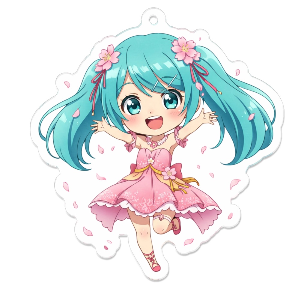 桜舞う春色ミク アクリルキーホルダー(春風)