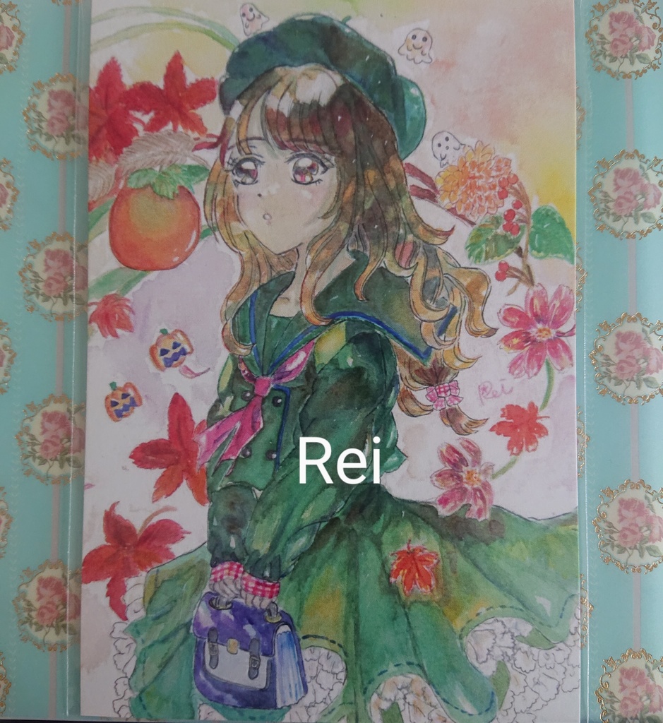 ポストカード  ベレー帽の女の子