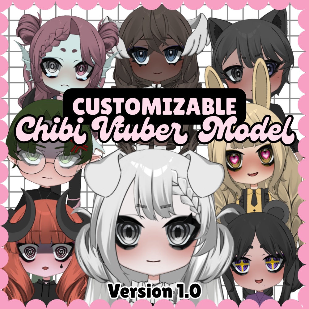 【Live 2D】Chibi Customizable Vtuber Model V1 by INKSUZU