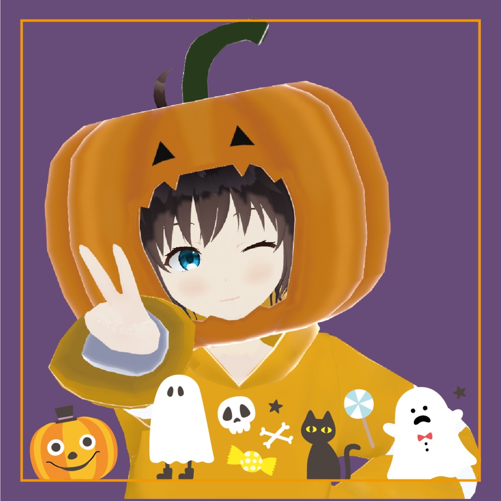 かぼちゃのぼうし3Dモデル【VRchat想定】