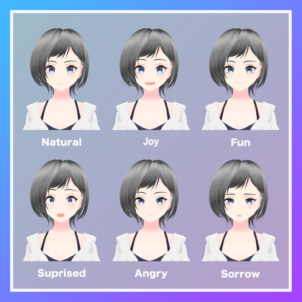 【VRC向け3Dモデル】オリジナル3Dモデル【サキ】