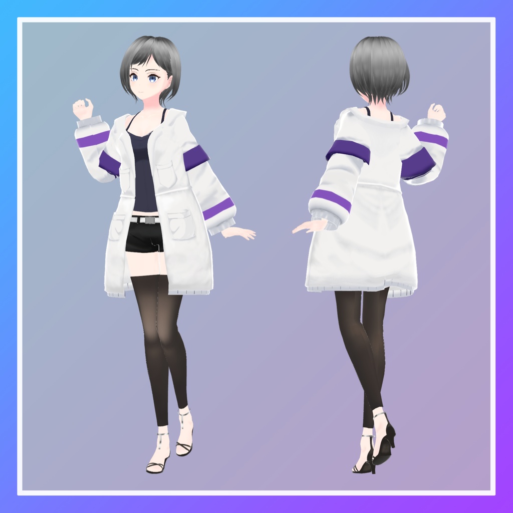 【VRC向け3Dモデル】オリジナル3Dモデル【サキ】