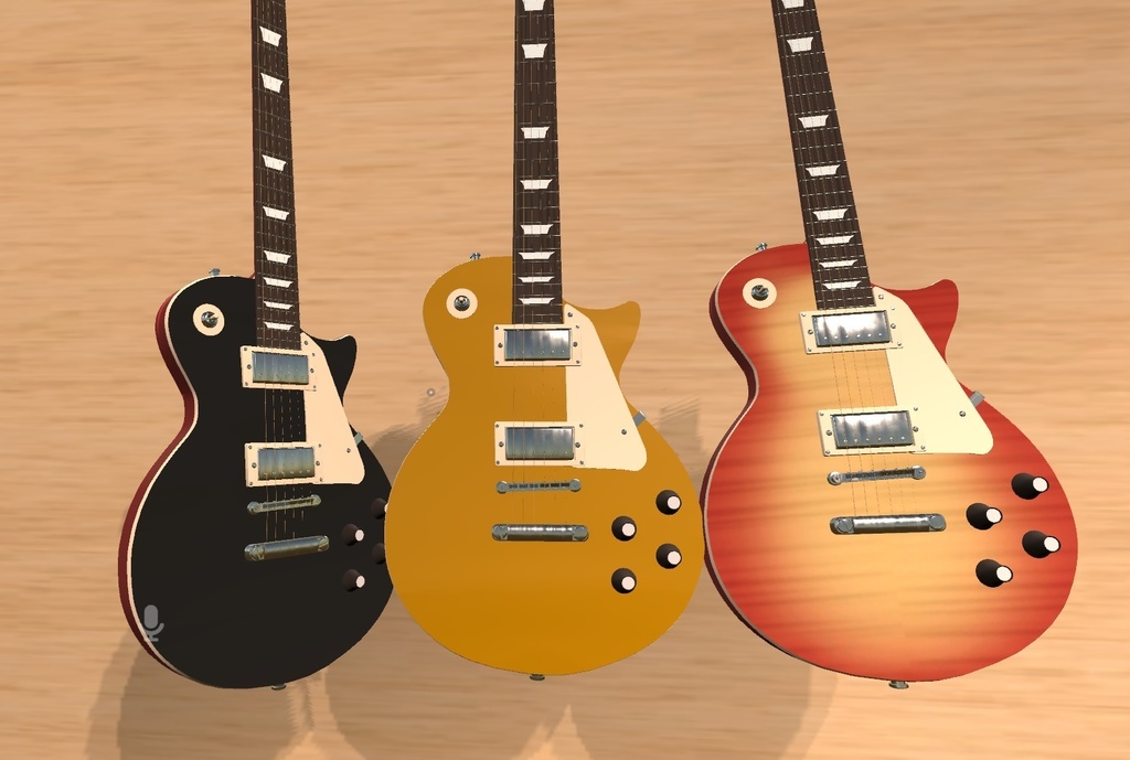 【VRC想定】LesPaul type guitar レスポール風ギター【3Dモデル】