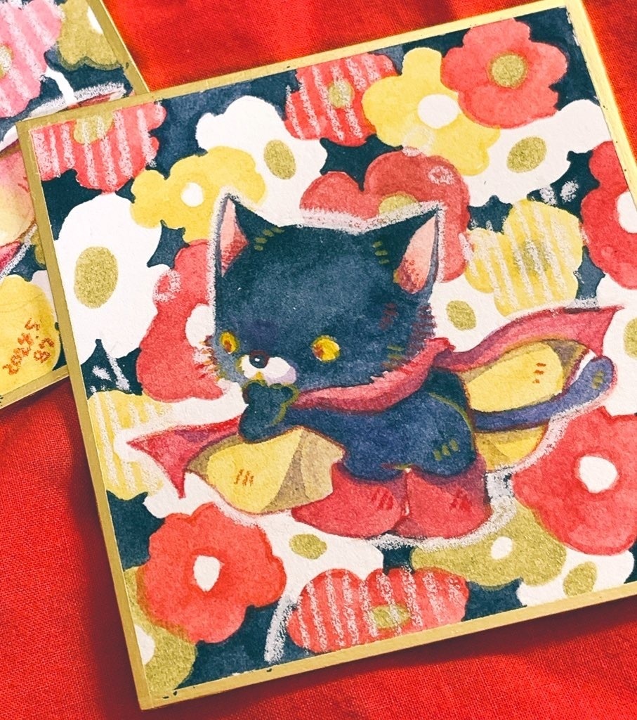 長ぐつねこ（ミニ色紙）