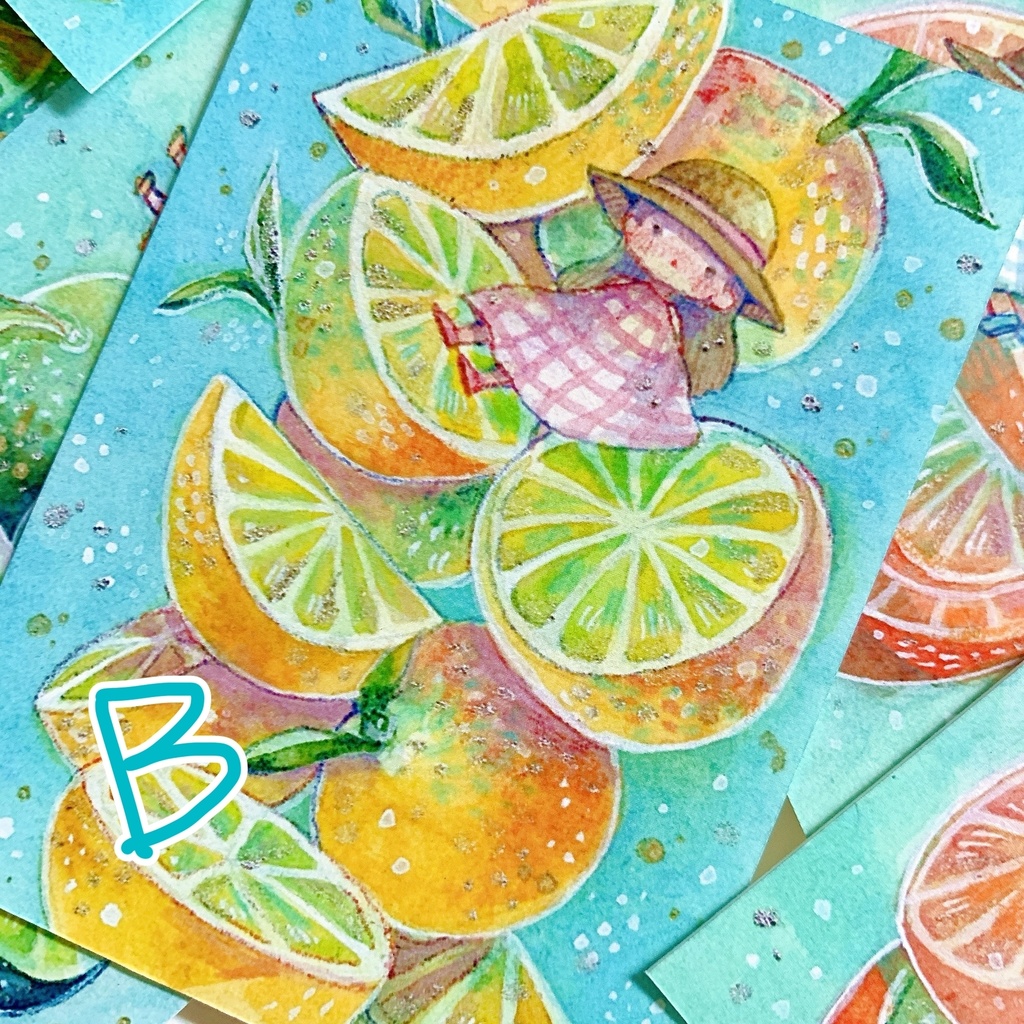 夏のみずいろイラストカード