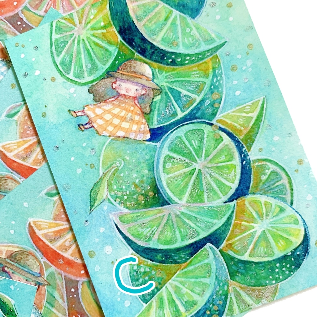 夏のみずいろイラストカード