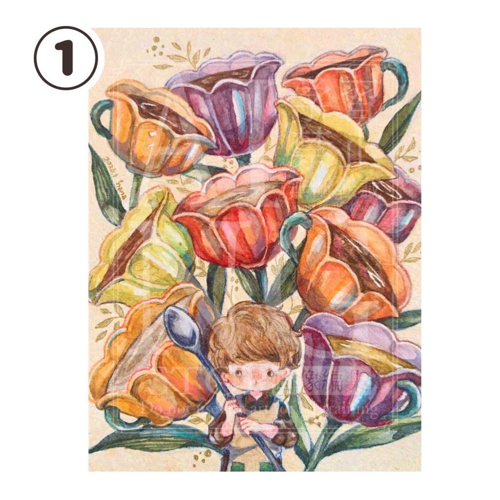 喫茶「花屋」イラストカード