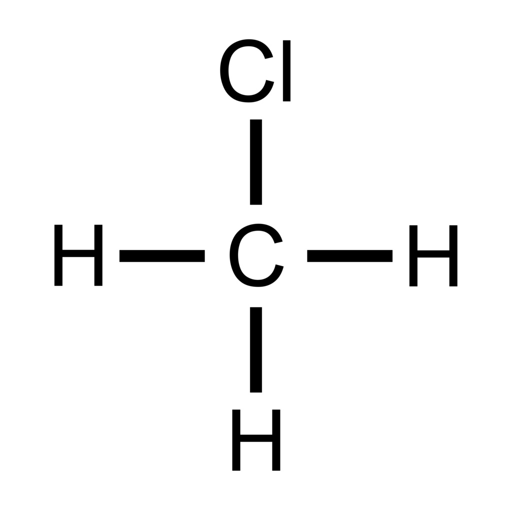 クロロメタン(塩化メチル)　構造式
