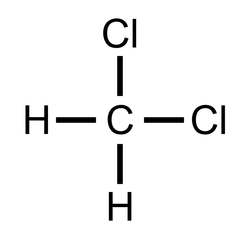 ジクロロメタン(塩化メチレン)　構造式
