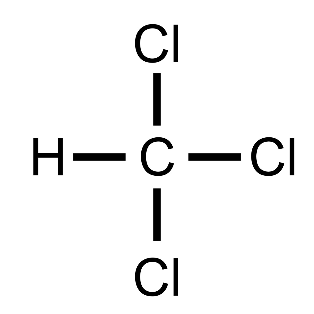トリクロロメタン(クロロホルム)　構造式
