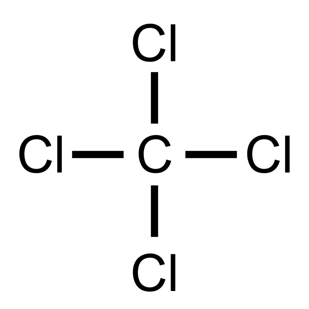 テトラクロロメタン(四塩化炭素)　構造式