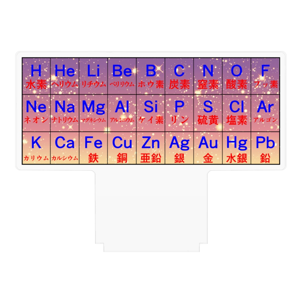 中学理科 元素記号 アクリルフィギュア