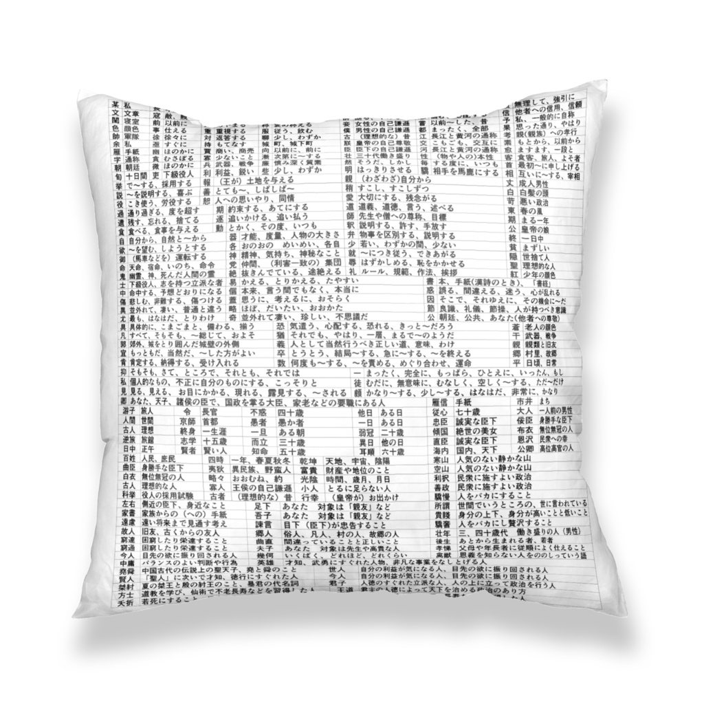 漢文単語クッションカバー