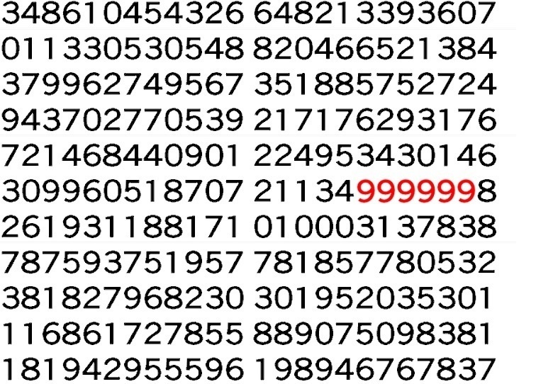 円周率10000桁Tシャツ