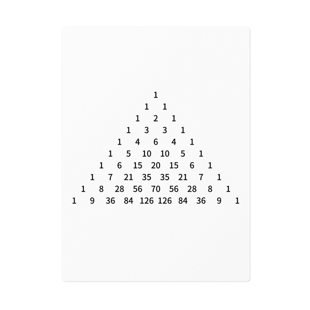 パスカルの三角形ステッカー　16cm×16cm