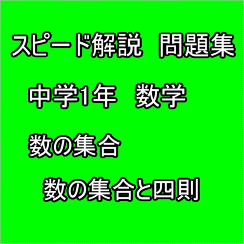 スピード解説　中学1年数学　数の集合と四則　問題集
