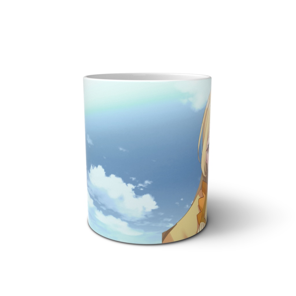 黄色いドレスの女性マグカップ