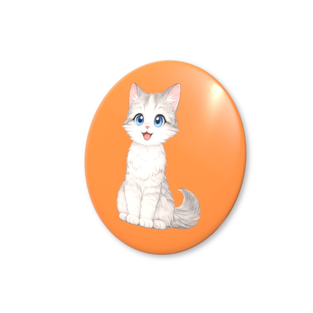 シロ 缶バッジ 直径44mm