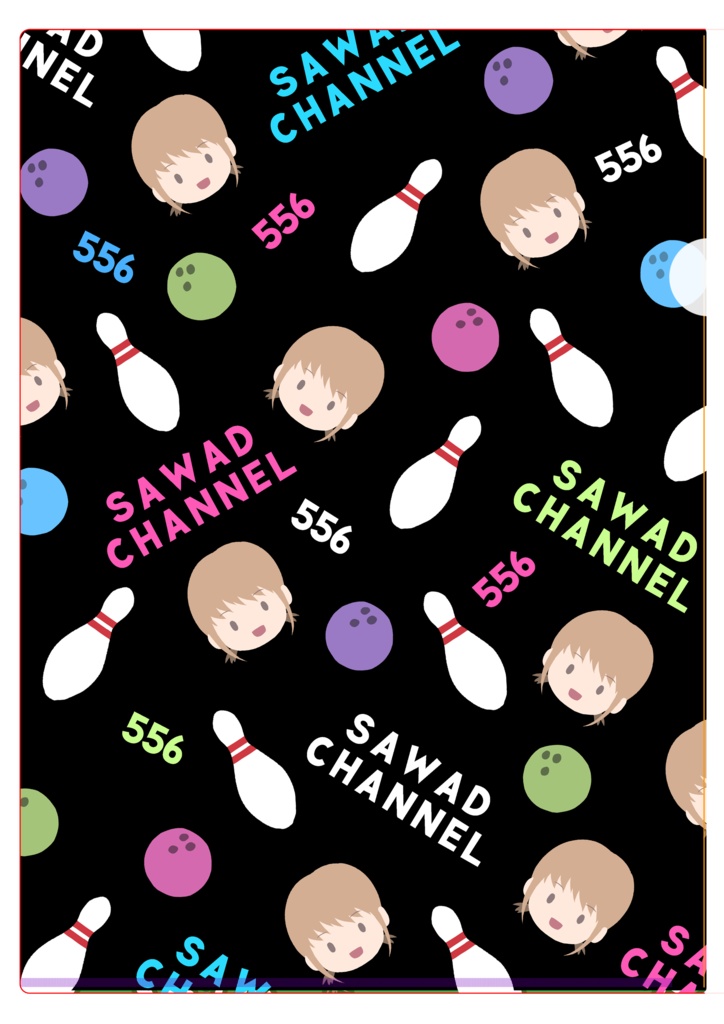 SAWADCHANNELクリアファイルブラック