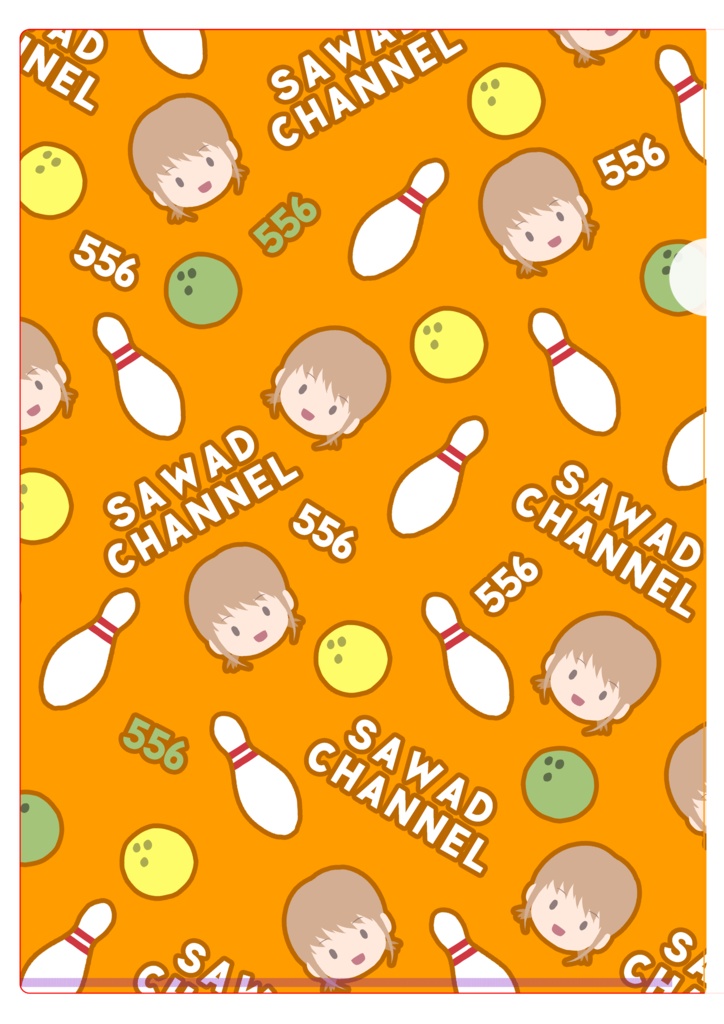 SAWADCHANNELクリアファイルオレンジ