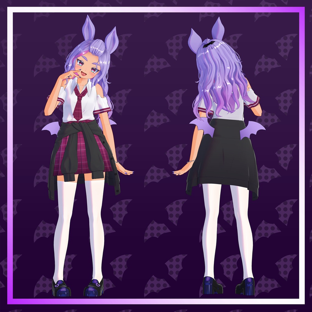 オリジナル3Dモデル コウモリの「クロワ」