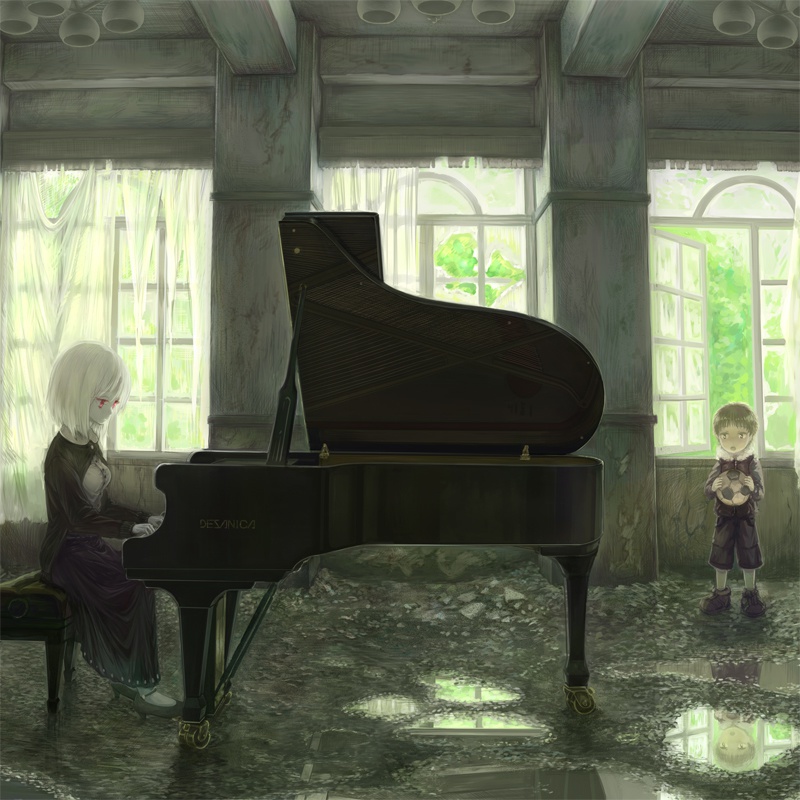 でかポストカード(B5)『廃屋のピアノ教室』