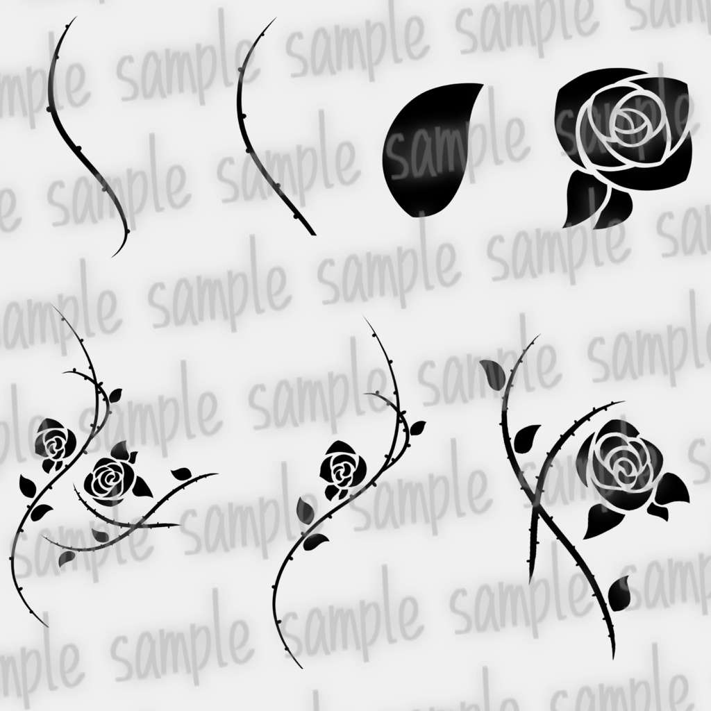 【VRChat】薔薇 タトゥーセット tattoo set