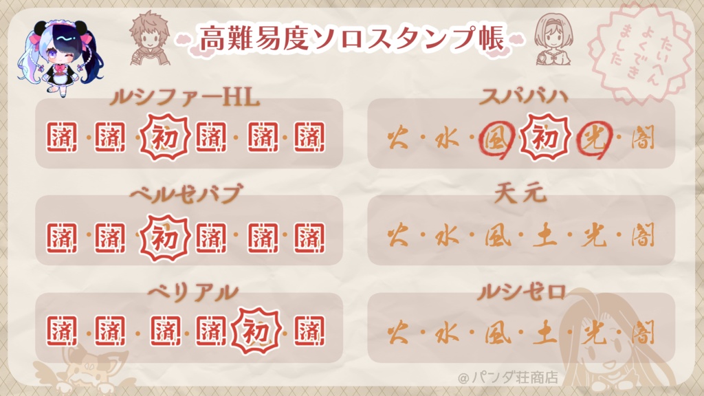 【無料素材あり】グラブル高難易度スタンプ帳&スタンプ素材