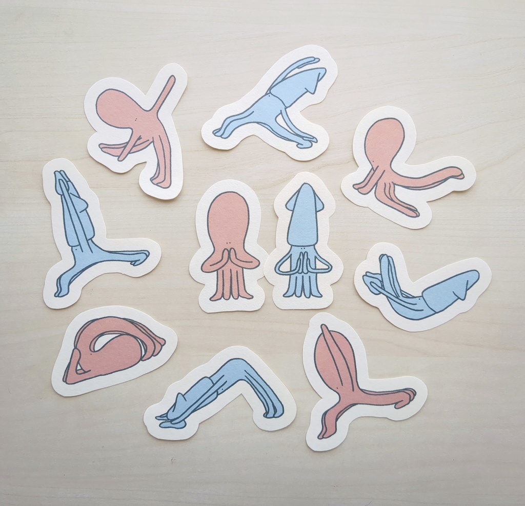 【NEW!】イカタコ ヨガステッカー 10枚set