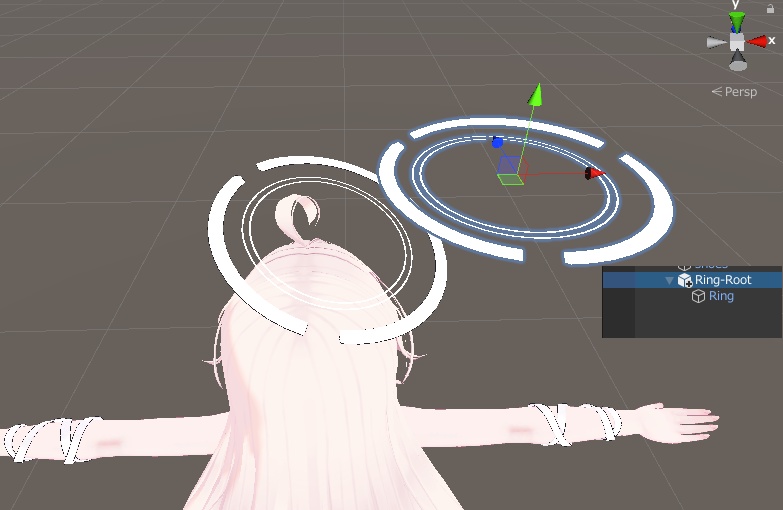 ソラハちゃんの天使の輪を独立させたGameObject