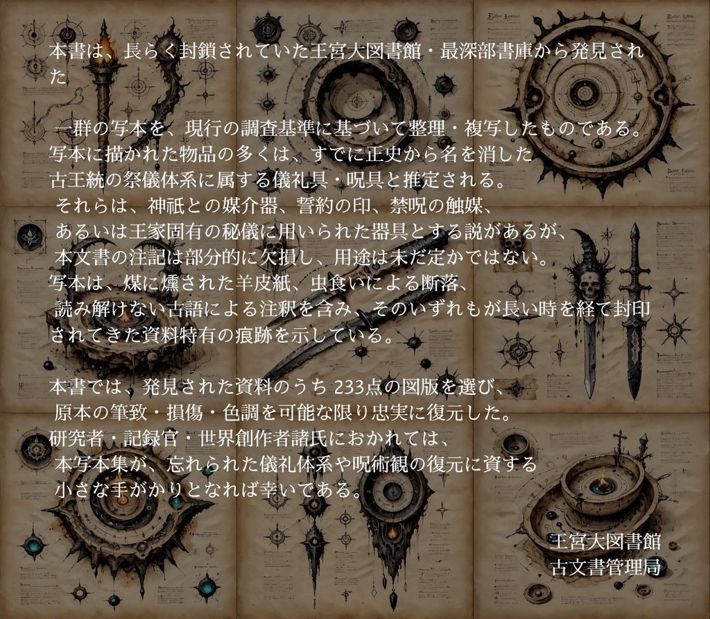 【王宮大図書館蔵書】失われた儀礼具 呪具写本集 233枚