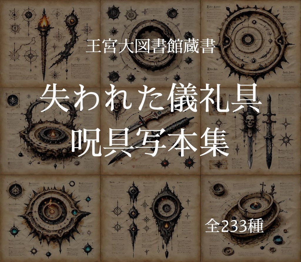 【王宮大図書館蔵書】失われた儀礼具 呪具写本集　２３３枚
