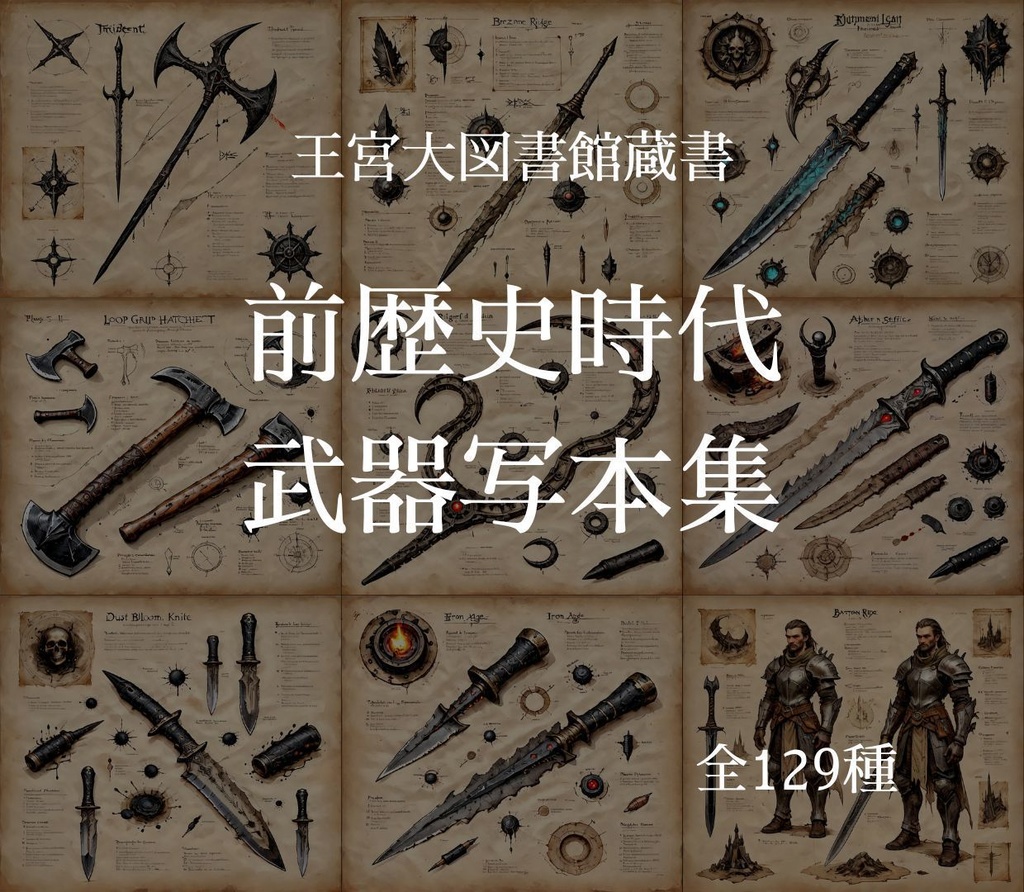 【王宮大図書館蔵書】前歴史時代 武器写本集 129枚