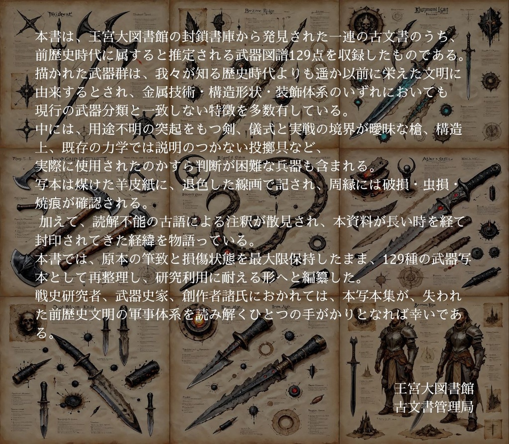 【王宮大図書館蔵書】前歴史時代 武器写本集 129枚
