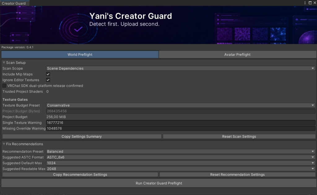 Yani's Creator Guard - VRChat Unity Preflight Tool