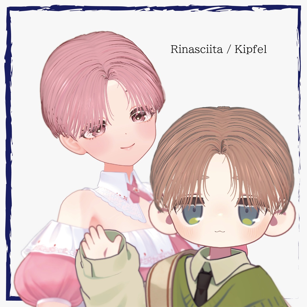 【8アバター対応】Shadow Center Part hair