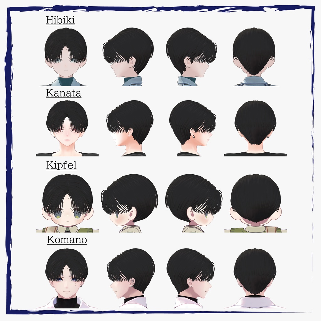【8アバター対応】Shadow Center Part hair