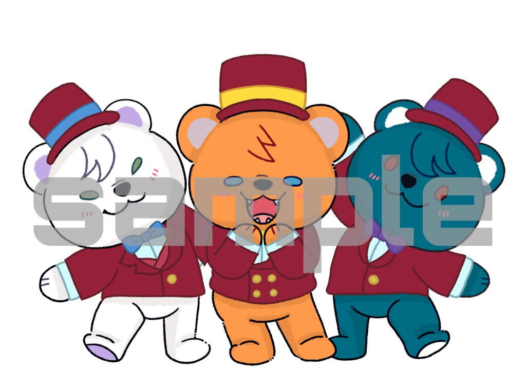 【非公式】にじそうさく11 3KUMA アクリルブロック&ビックステッカー