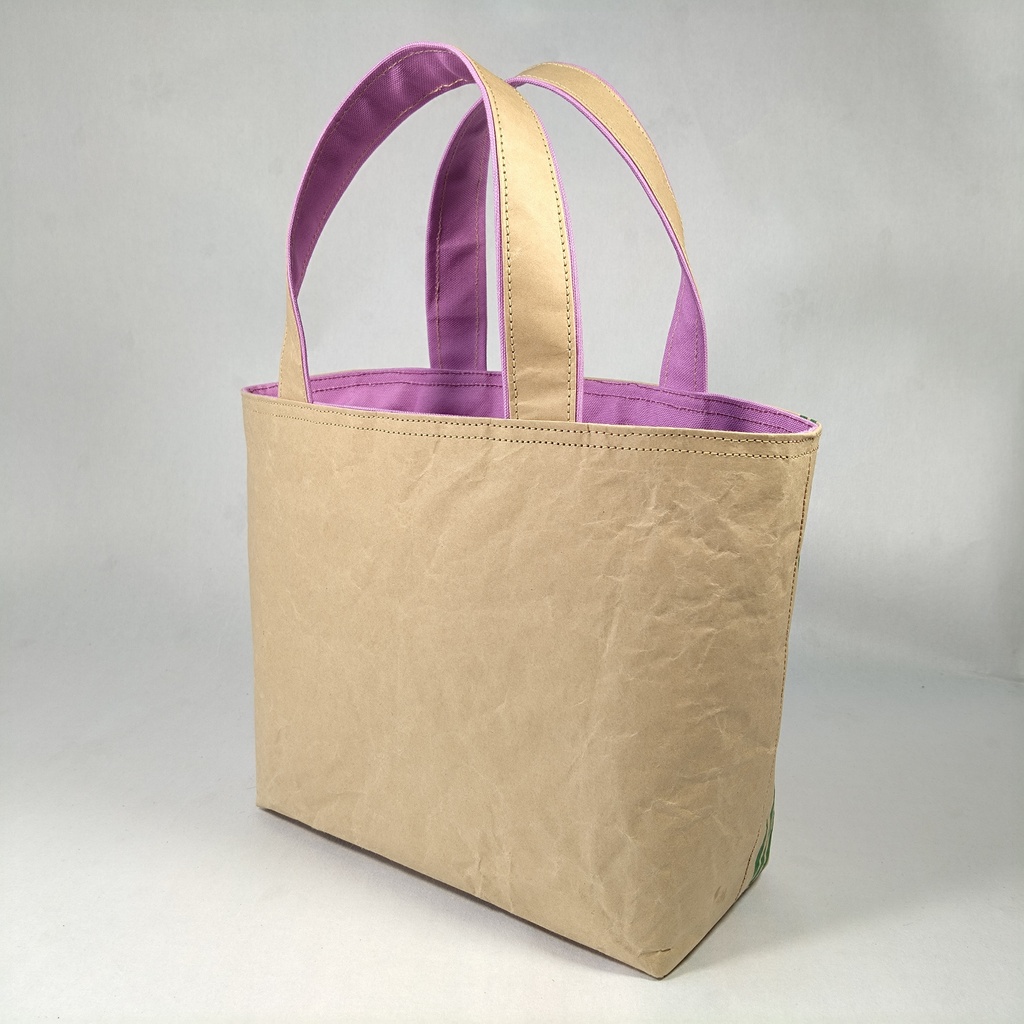 【試作品・訳あり】手帳好きのための 富山米袋アップサイクル ミニトートバッグ(内布:丈夫な9.5号帆布)