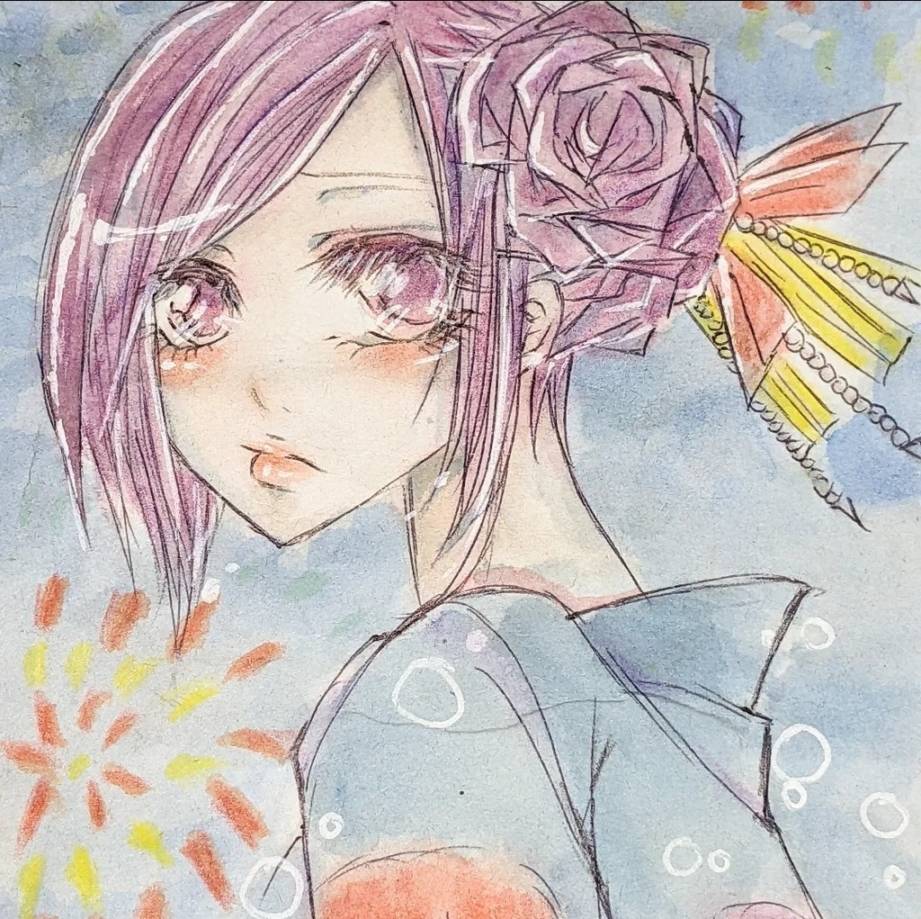 手描きイラスト ハンドメイド オリジナル 夏祭り②