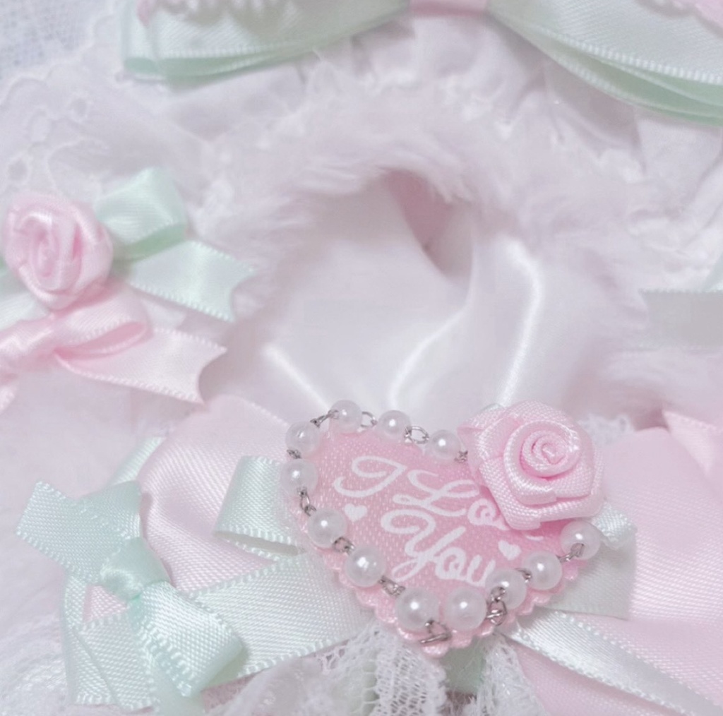 【French girly rose♡双子セット】おすわりぬい服 ちびぐるみサイズ 【バッグチャーム付き】