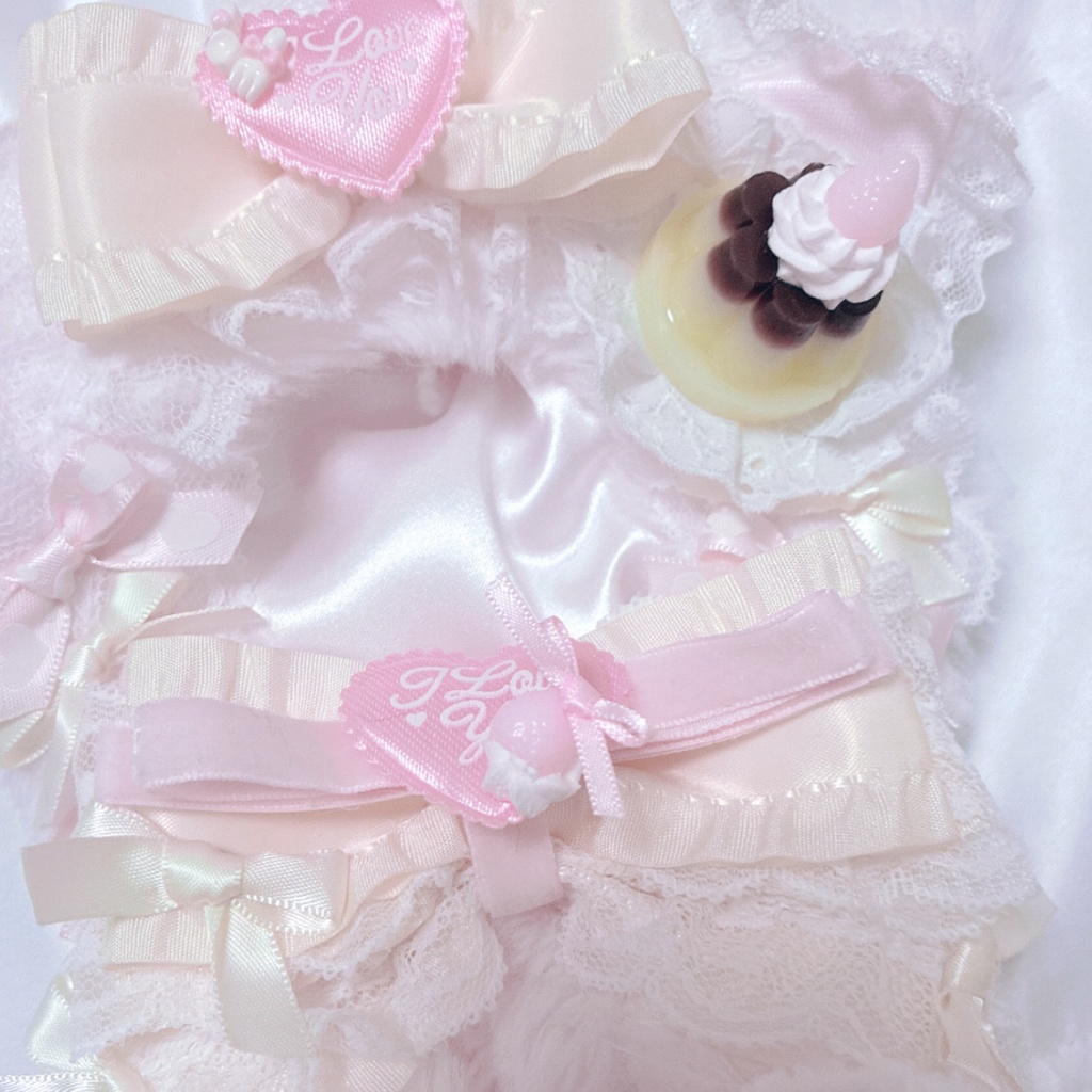 【プリンアラモード♡ねこちゃん】おすわりぬい服 16cm 【バッグチャーム付き】