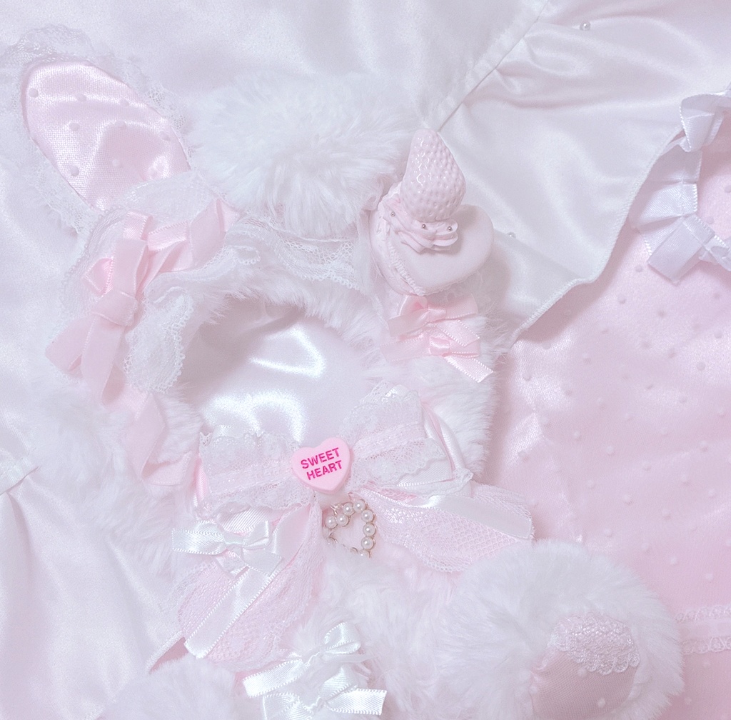 【ピンクマカロンちゃん】おすわりぬい服 15cm