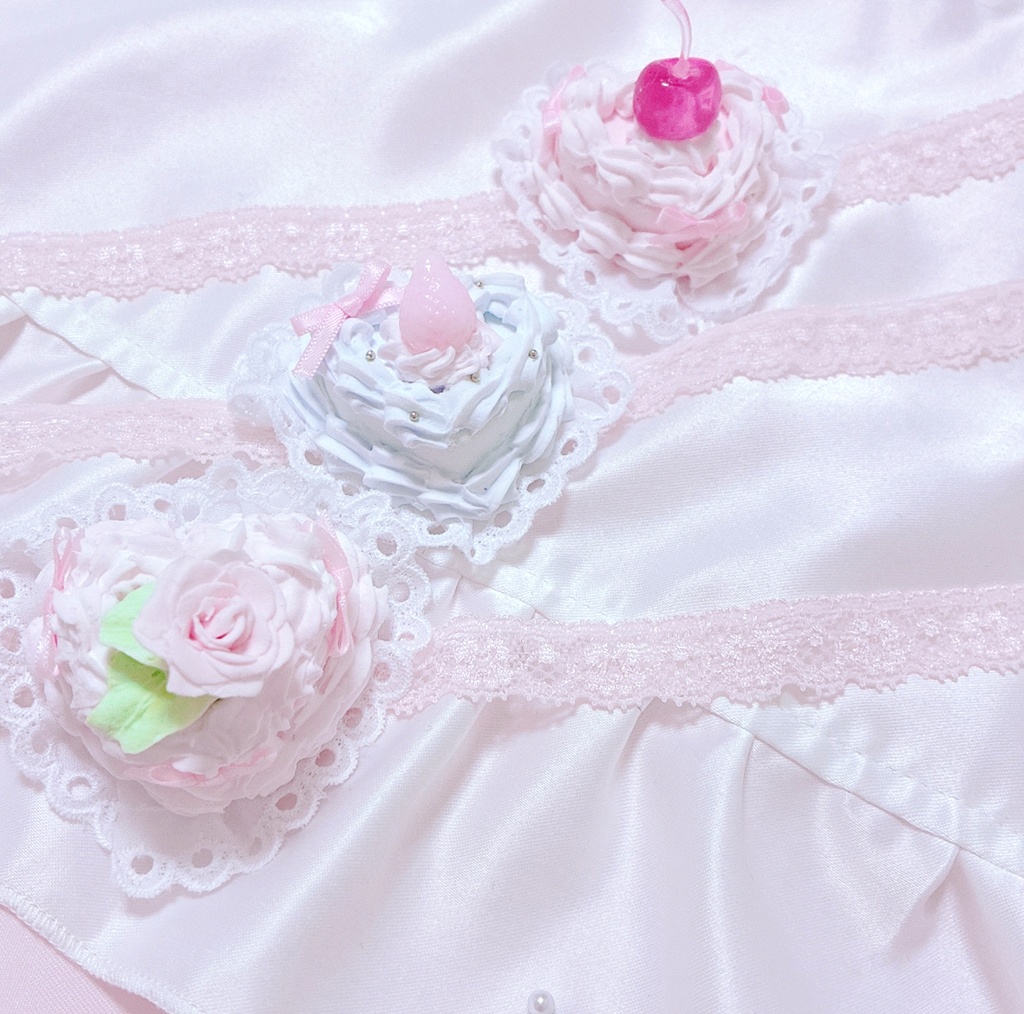 【ハートケーキヘッドドレス】ぬい服 被り物