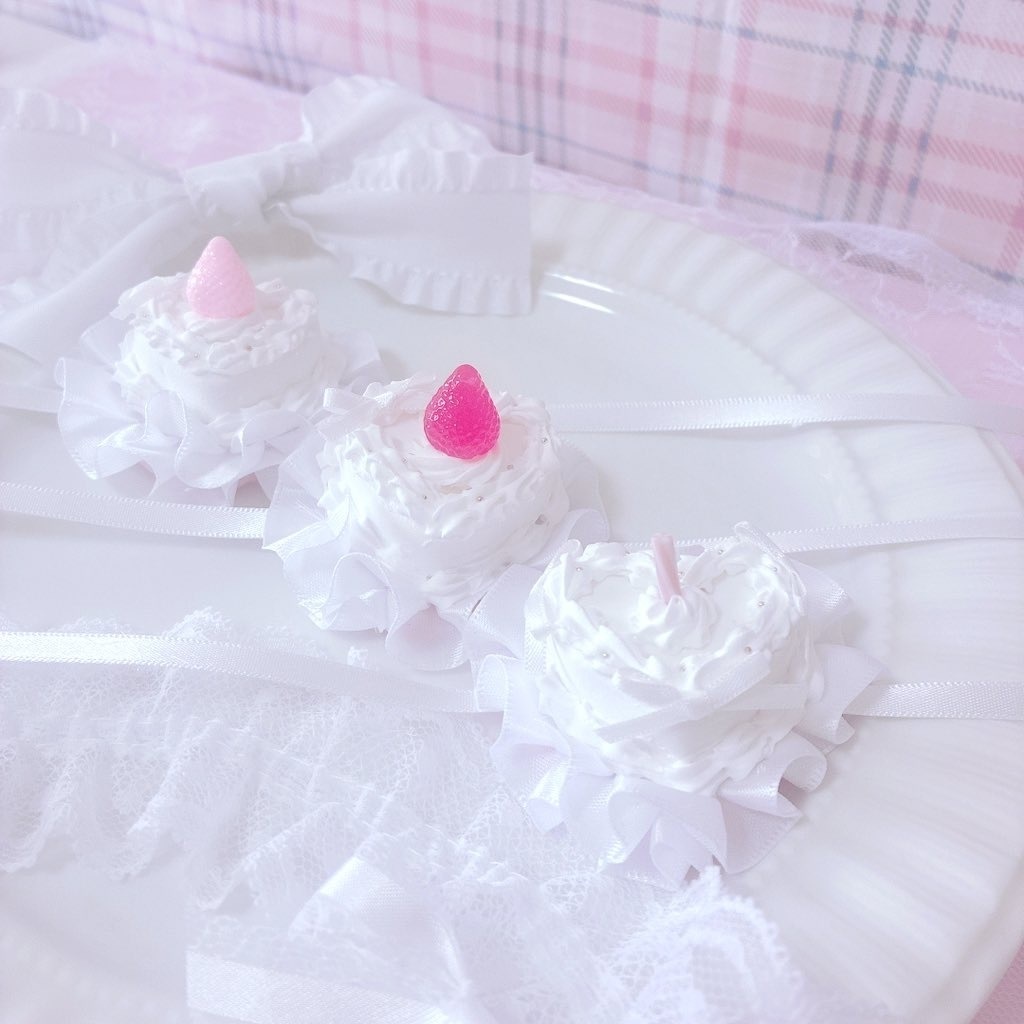 【ハートケーキヘッドドレス】15～16cm ピンク ぬい服