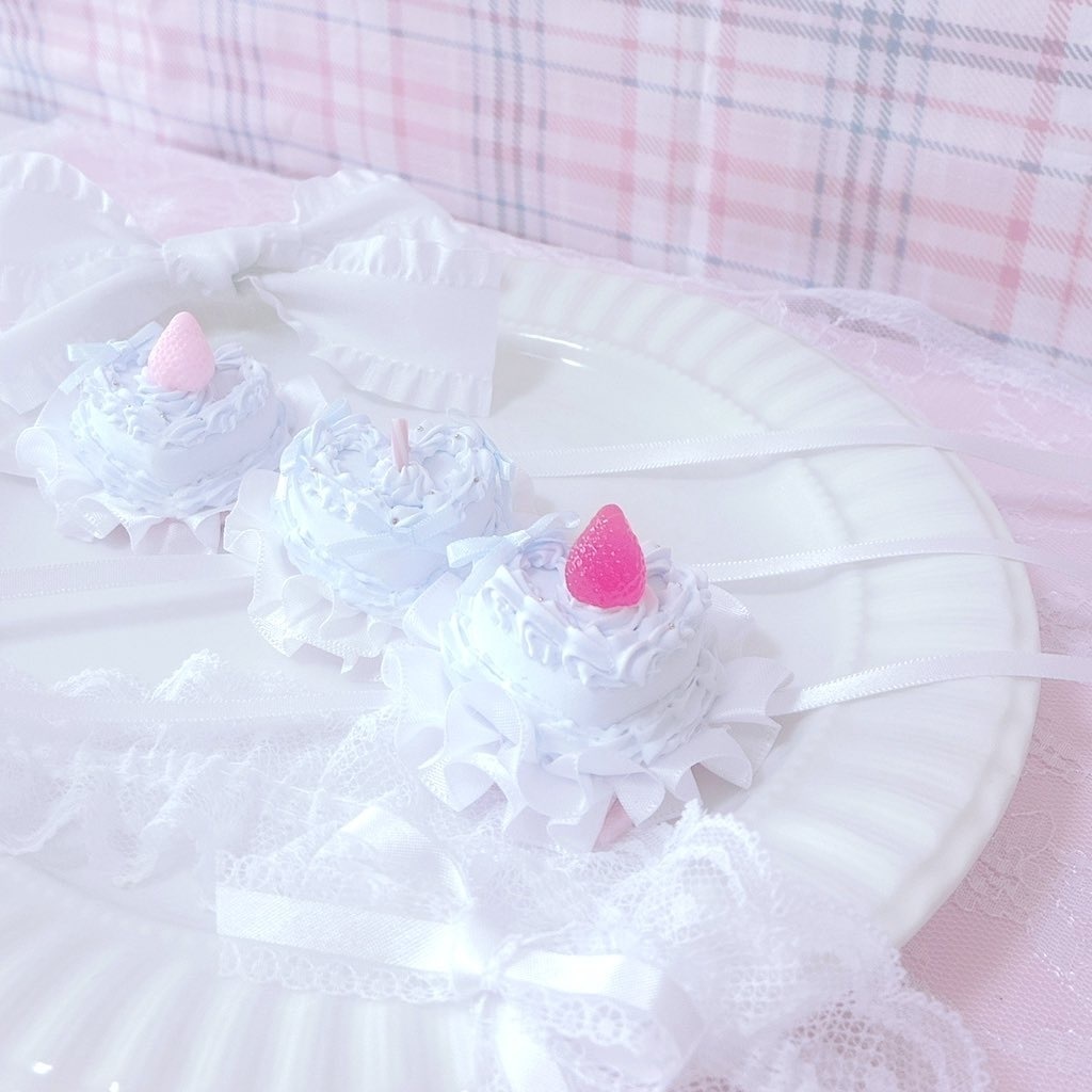 【ハートケーキヘッドドレス】15～16cm 水色 ぬい服