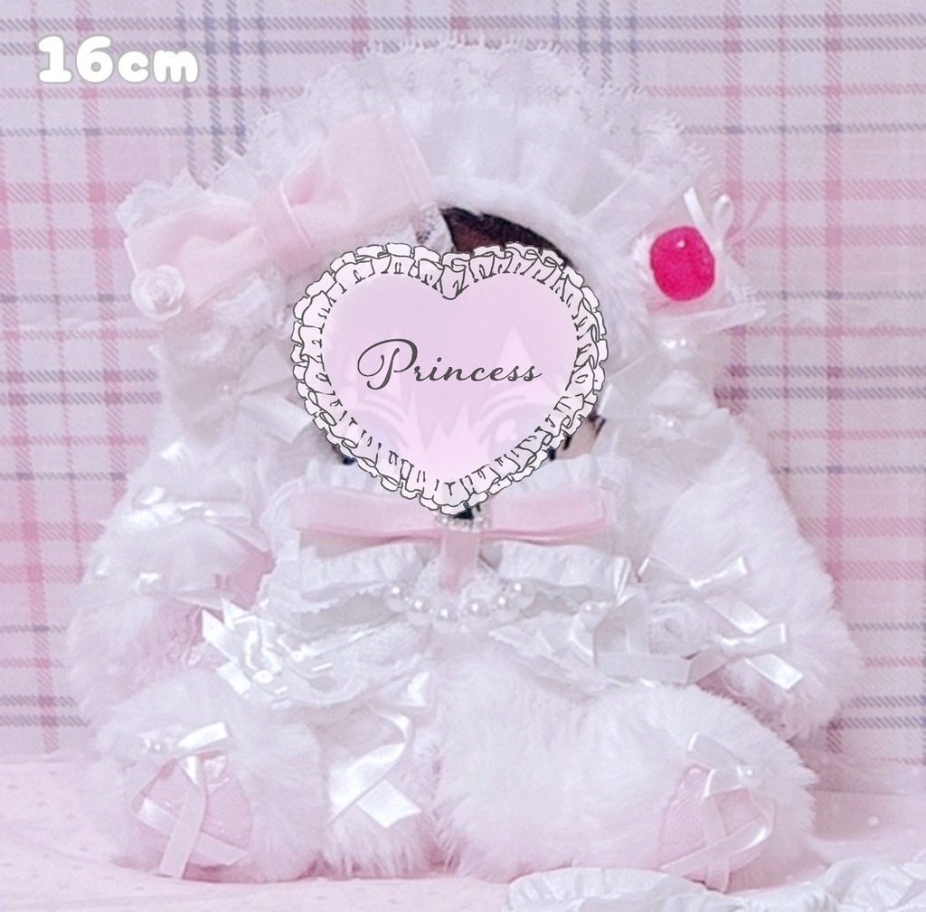 【🍨ホイップチェリー♡ぴんく垂れ耳うさぎ🎀】おすわりぬい服 15cm ピンク ハンドメイド