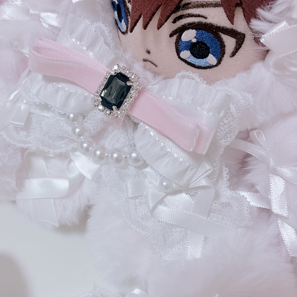 【🍨ホイップチェリー♡ぴんく垂れ耳うさぎ🎀】おすわりぬい服 15cm ピンク ハンドメイド