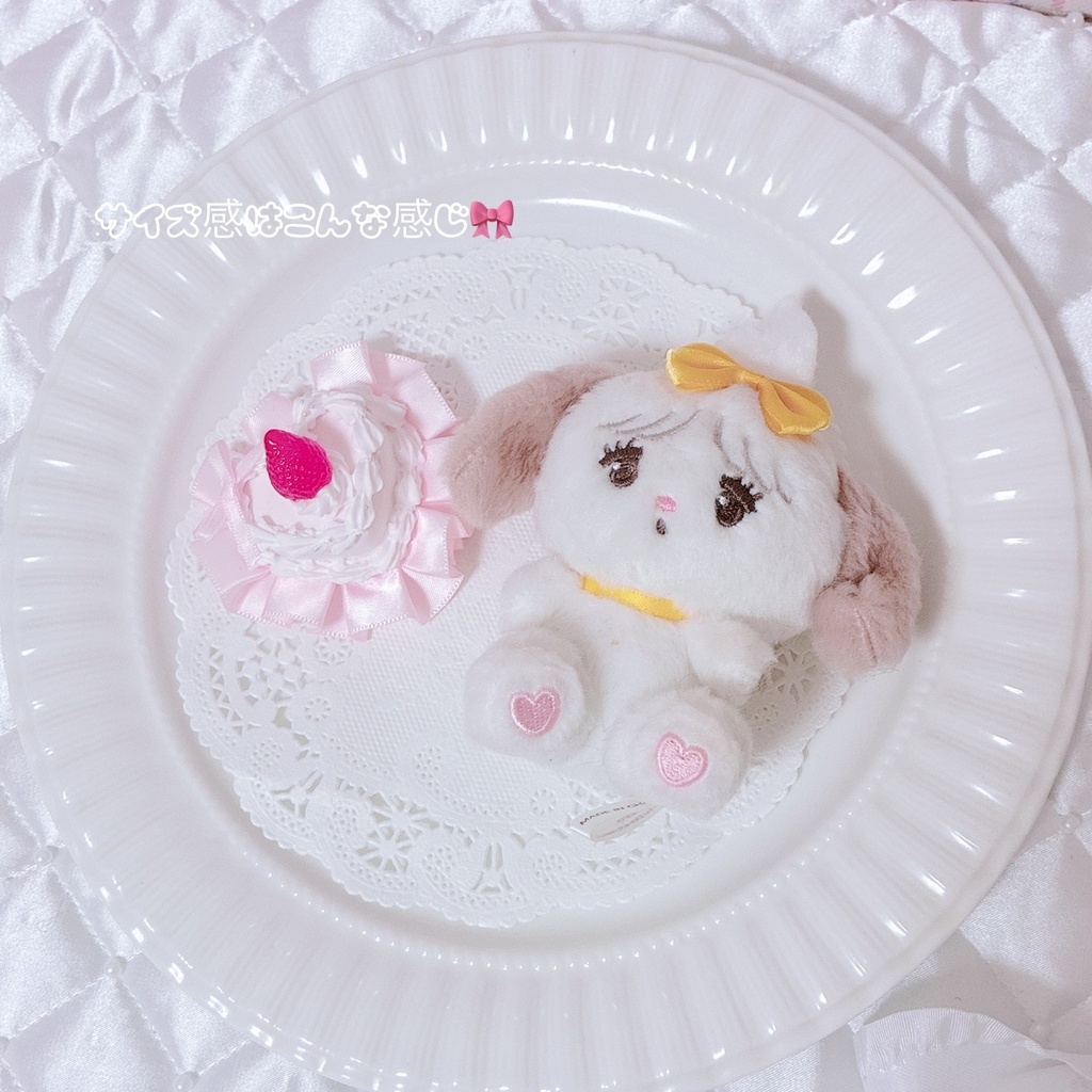 🎀🍨【Petit Gateau Headdress Collection】10~12cm ヘッドドレス ぬい服 ピンク🍓🎀